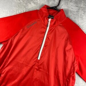 Sunice Pullover Mens Large Red Westchester Windbreaker Shirt 1/2 Zip Golf